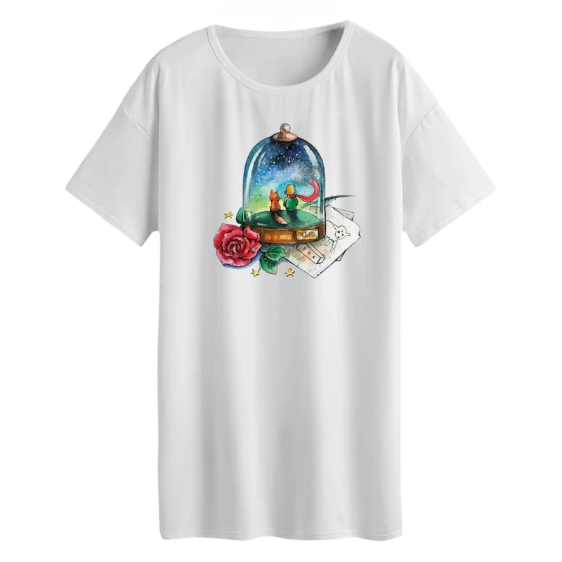 تی شرت لانگ آستین کوتاه زنانه مدل بطری شازده کوچولو