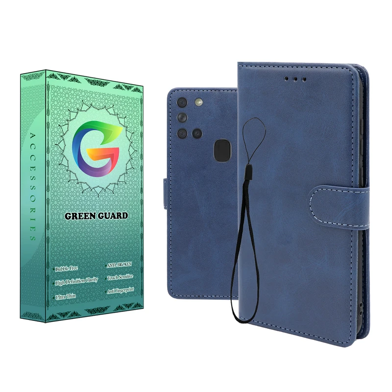 کیف کلاسوری گرین گارد طرح چرمی مدل Landing مناسب برای گوشی موبایل سامسونگ Galaxy A21S به همراه بند آویز