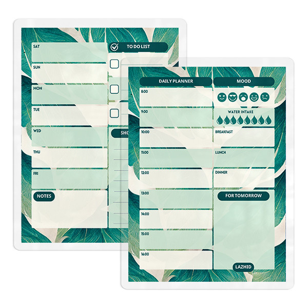 تخته وایت برد لاژید مدل پلنر کد PL011 سایز 20*30 سانتی متر مجموعه 2 عددی