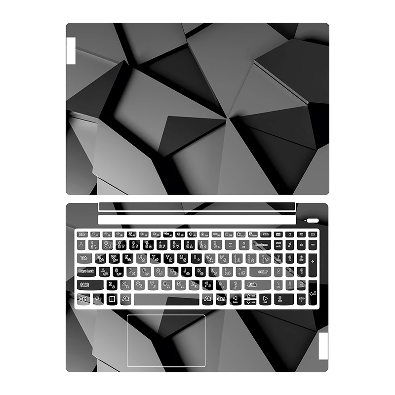 استیکر لپ تاپ توییجین و موییجین مدل هندسی 21 مناسب برای لپ تاپ لنوو ideapad 5 15IAL7 به همراه برچسب حروف فارسی کیبورد