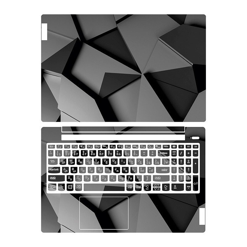 استیکر لپ تاپ توییجین و موییجین مدل هندسی 21 مناسب برای لپ تاپ لنوو ideapad 5 15IAL7 به همراه برچسب حروف فارسی کیبورد