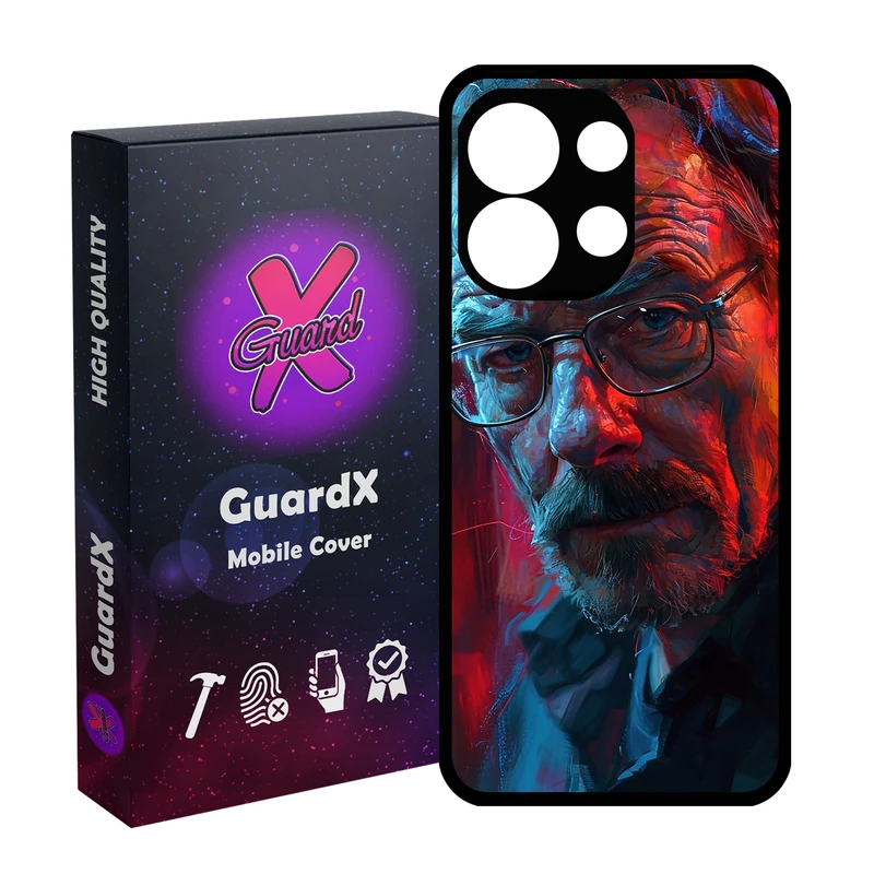 کاور گارد ایکس طرح والتر وایت مدل Glass10755 مناسب برای گوشی موبایل شیائومی Redmi Note 13 4G
