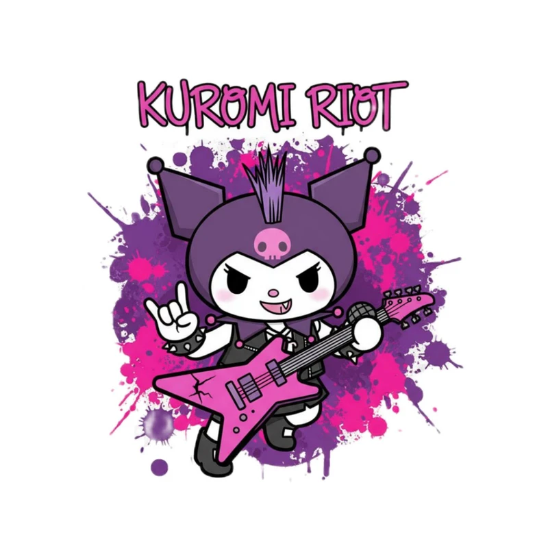 استیکر پارچه و لباس پاد آفرین مدل کارتونی کورومی Kuromi جذاب کد 899