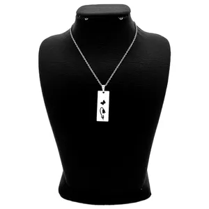 گردنبند نقره زنانه دلی جم مدل لاله و پروانه مینیمال