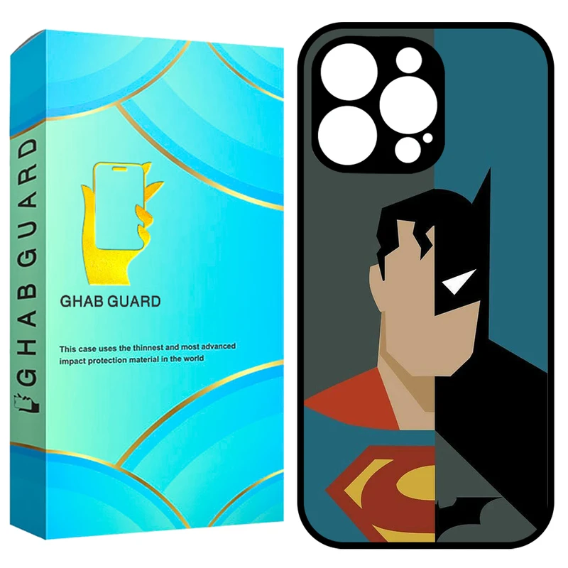 کاور قاب گارد طرح بتمن و سوپر من مدل GCHP16P مناسب برای گوشی موبایل اپل iPhone 16 Pro