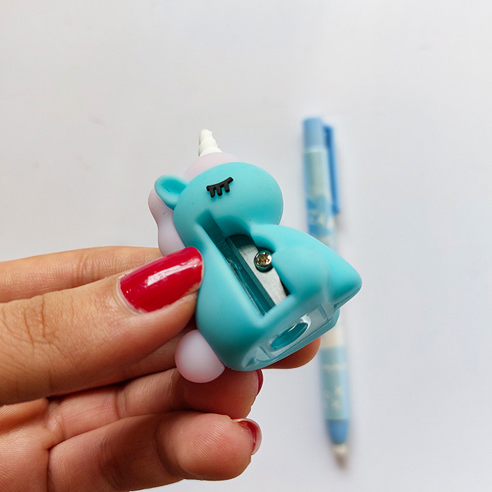 پاک کن اتودی مدل فانتزی طرح تک شاخ به همراه تراش بسته 3 عددی