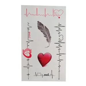 تتو موقت طرح ضربان قلب و پر کد 89