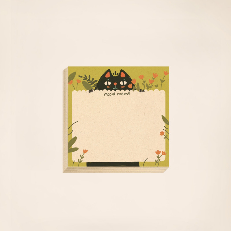 کاغذ یادداشت مریخ مدل Meow memo1047 سایز ۹×۹ سانتیمتر بسته ۱۰۰ عددی 