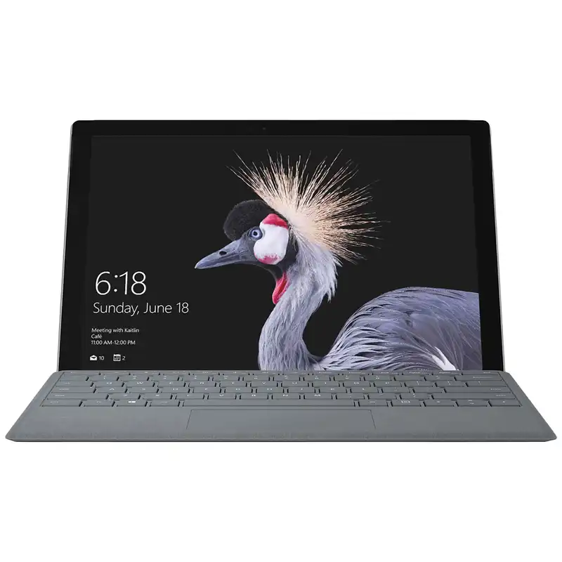 تبلت مایکروسافت مدل Surface Pro 2017 - B به همراه کیبورد سیگنیچر رنگ پلاتینیوم و کیف چرم صنوبر - ظرفیت 128 گیگابایت