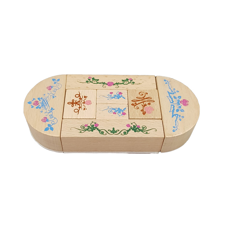 مهر چوبی مدل flowers مجموعه 8 عددی
