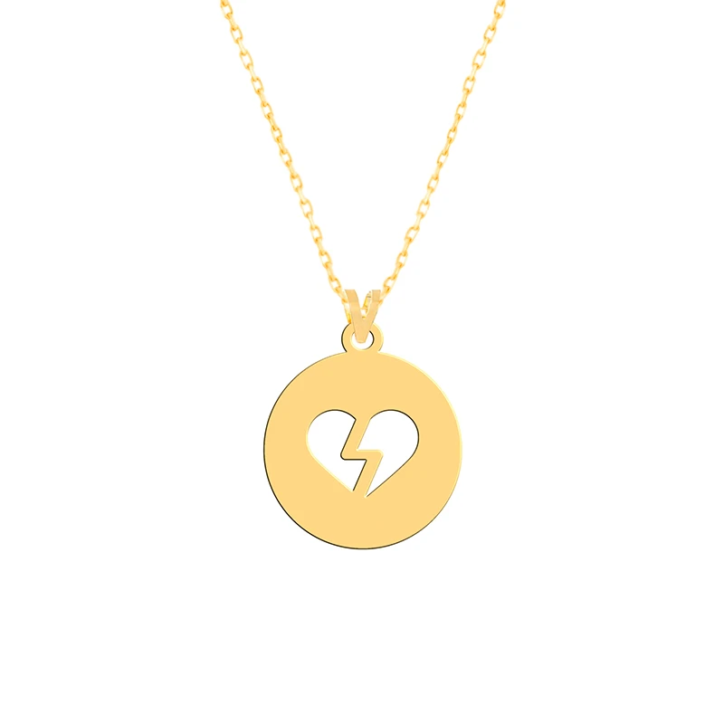 گردنبند طلا 18 عیار زنانه فرشته طرح قلب WNLZ-000327