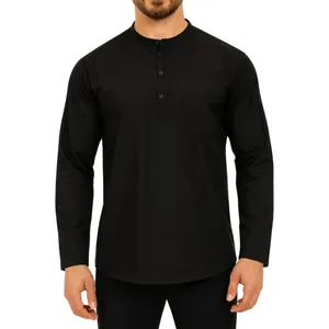 پیراهن آستین بلند یقه دیپلمات مردانه مدل سه دکمه