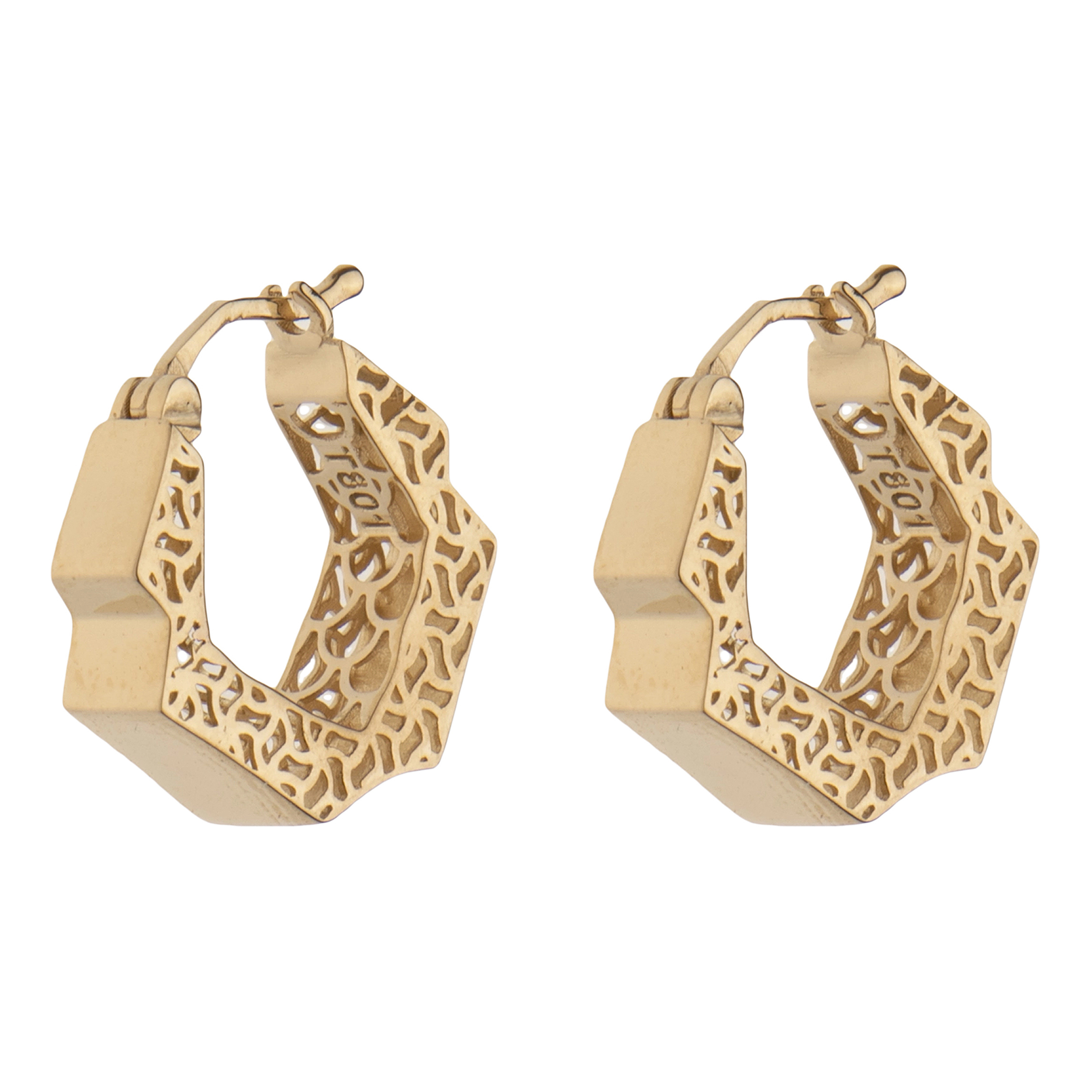 گوشواره حلقه‌ای طلا 18 عیار زنانه گلدم مدل E-3070062