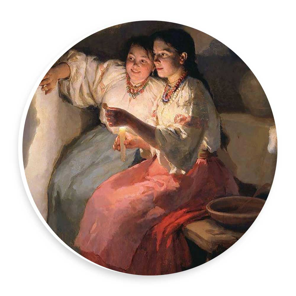 دیوارکوب طرح دختران روستایی مدل wtb422