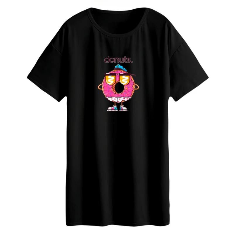 تی شرت لانگ زنانه مدل دونات اسپرت