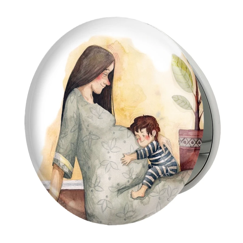 آینه جیبی خندالو طرح بارداری مدل تاشو کد 26696 