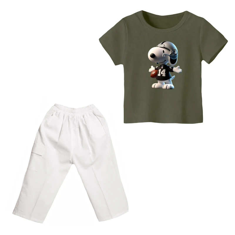 ست تی شرت و شلوارک پسرانه مدل اسنوپی کد ۵۴