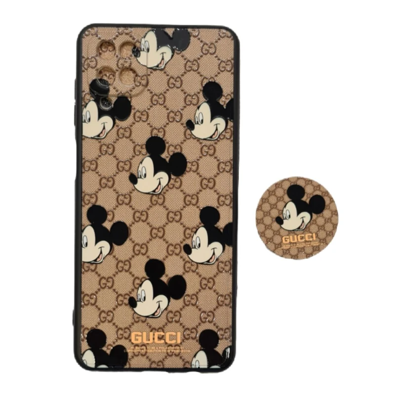 کاور طرح میکی موس کد 1205 مناسب برای گوشی موبایل سامسونگ Galaxy A12 به همراه پاپ سوکت