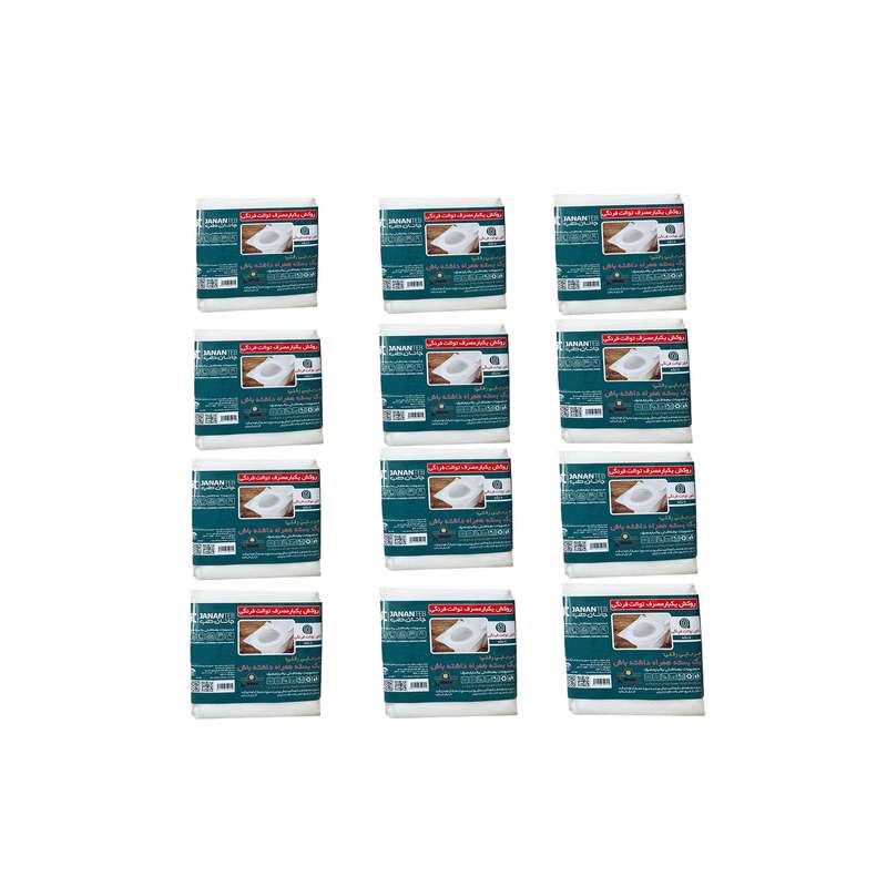 روکش توالت فرنگی جانان طب مدل جیبی jtw6 دوازده بسته 6 عددی