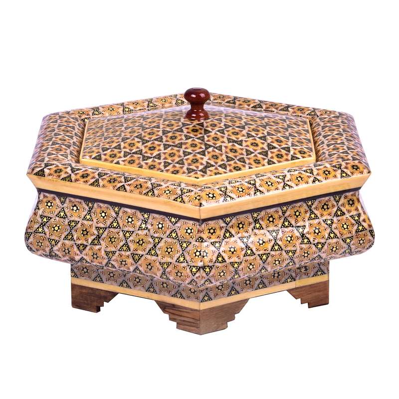 شکلات خوری خاتم کاری طرح روحوضی مدل ستاره کد 20