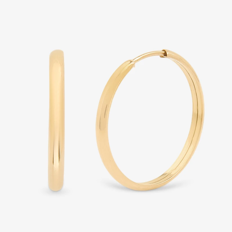 گوشواره حلقه‌ای طلا 18 عیار زنانه گالری طلا و جواهر هانی مدل mk394