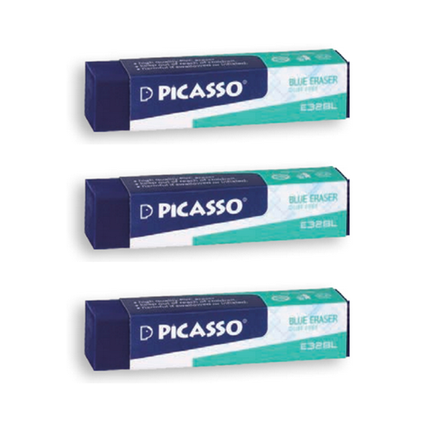 پاک کن پیکاسو مدل BLUE ERASER بسته 3 عددی