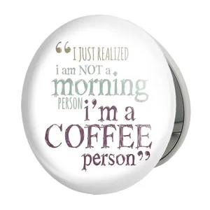 آینه جیبی خندالو طرح قهوه Coffee مدل تاشو کد 21998 