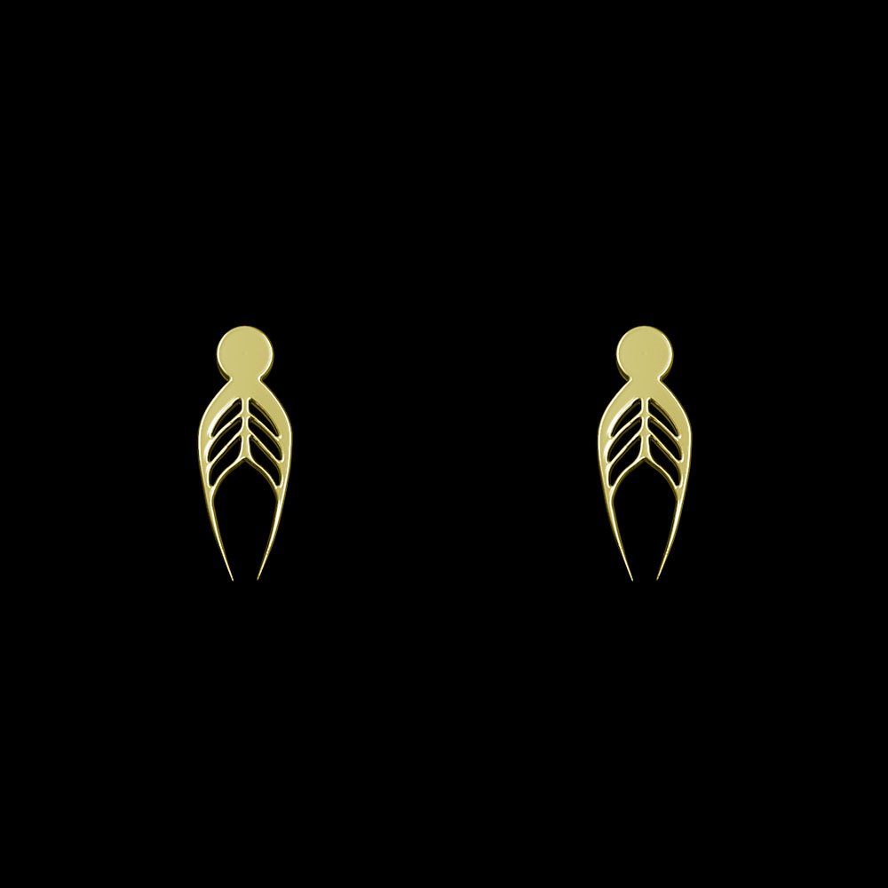 گوشواره طلا 18 عیار زنانه مدوپد مدل هندسی کد GA1-10167