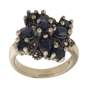 انگشتر نقره زنانه سلین کالا مدل یاقوت کبود ce-za134