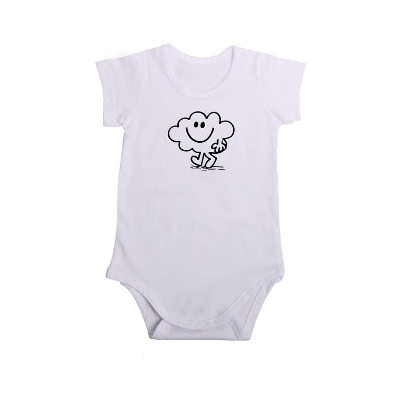 بادی آستین کوتاه نوزادی مدل ابر کد abr-w-4