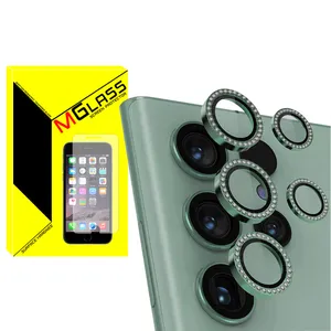 محافظ لنز رینگی دوربین ام‌گلس مدل Diamond-Ring مناسب برای گوشی موبایل سامسونگ Galaxy S23 Ultra