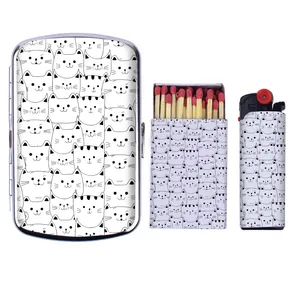   جا سیگاری طرح گربه کد V03 به همراه فندک و کبریت