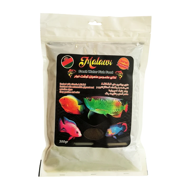 غذا رنگ ماهی مالاوی مدل گرانولی کد 3000 وزن 500 گرم