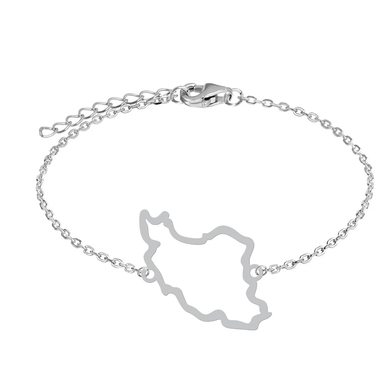 دستبند زنجیری زنانه هایکا طرح نقشه ایران کد zd.ha 248
