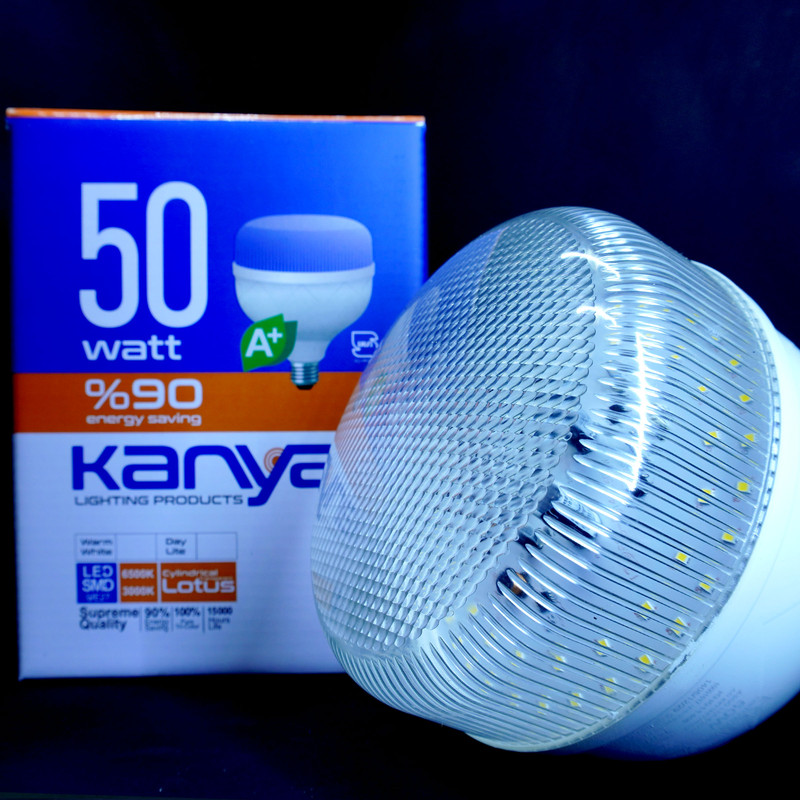 لامپ کم مصرف 50 وات کانیا مدل استوانه ایی شفاف پایه E27