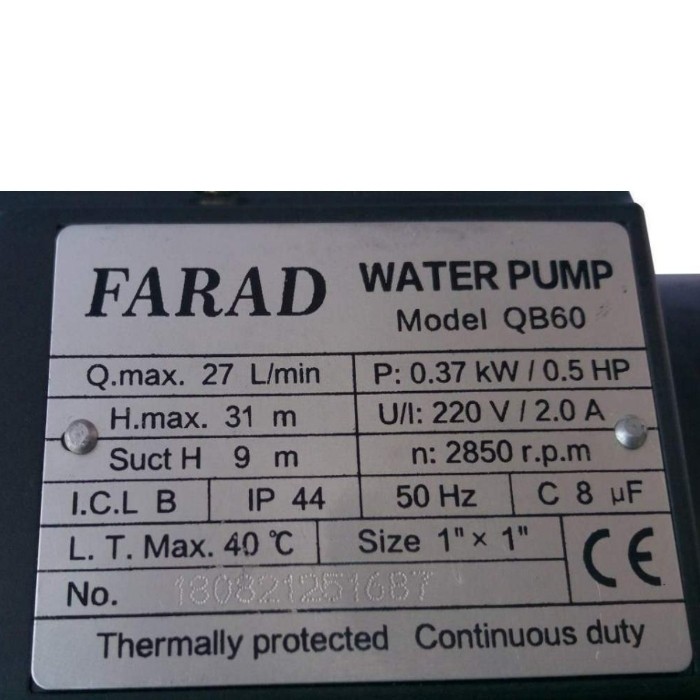 پمپ آب فاراد مدل QB60 پمپ آب فاراد مدل QB60