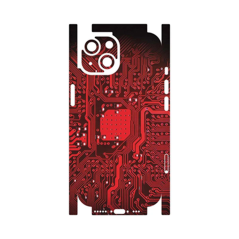 برچسب پوششی ماهوت مدل Red_Printed_Circuit_Board-FullSkin مناسب برای گوشی موبایل اپل iPhone 15