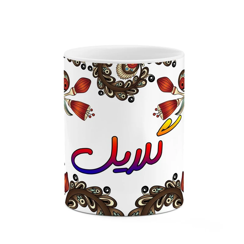 ماگ کاکتی مدل اسم گلایل طرح سنتی گل و بته کد mgh46743