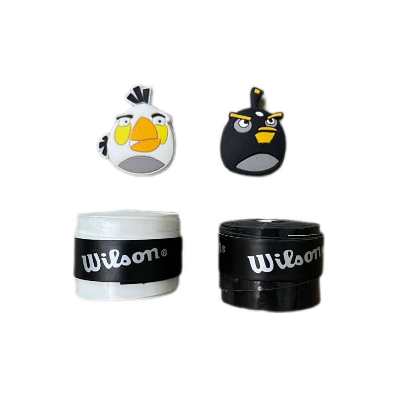 اور گریپ و ضربه گیر راکت ویلسون مدل  COMFORT PRO ANGRY BIRDS01 بسته 4 عددی