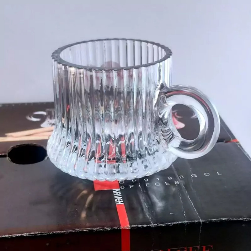 فنجان بلور کاوه مدل سانتورینی بسته 6 عددی
