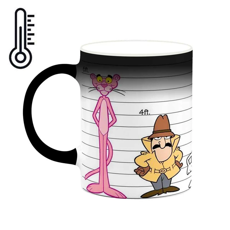 ماگ حرارتی کاکتی مدل کارتون پلنگ صورتی کد mgh23516