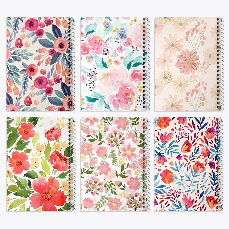 دفتر مشق 100 برگ خندالو طرح گل گلی کد 240 مجموعه 6 عددی