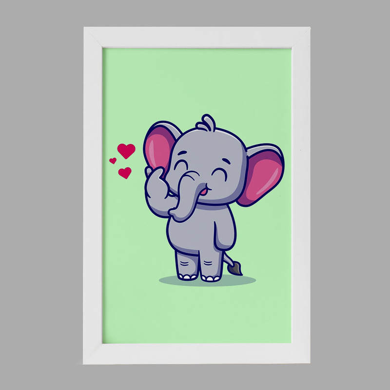 تابلو خندالو مدل حیوانات بامزه فیل کد 25427