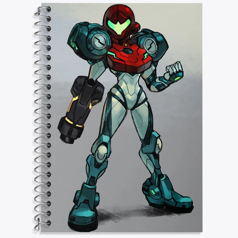 دفتر زبان 50 برگ خندالو مدل دو خط طرح بازی متروید (Metroid) کد 35622