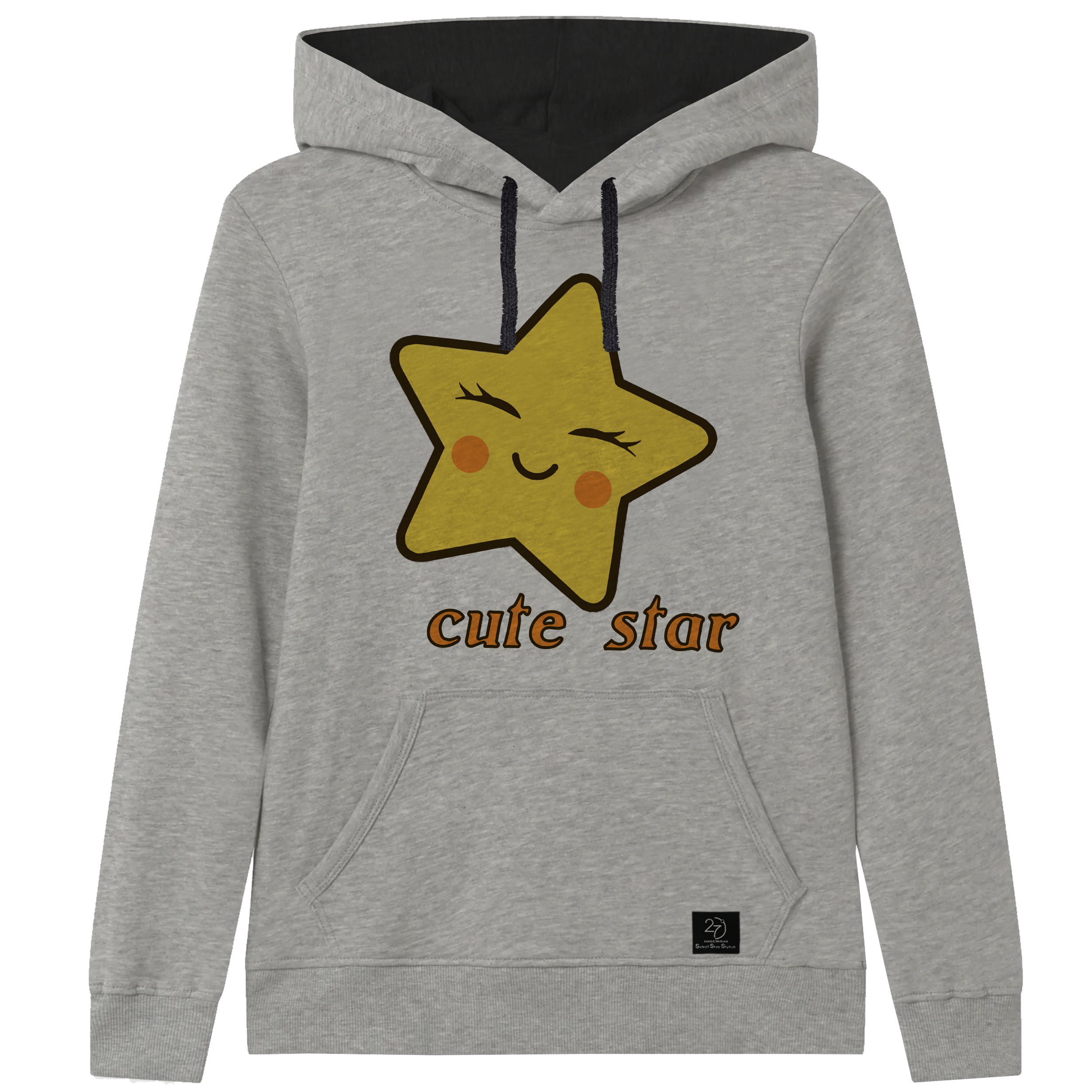 هودی دخترانه 27 مدل ستاره دوست داشتنی کد F20 رنگ طوسی 