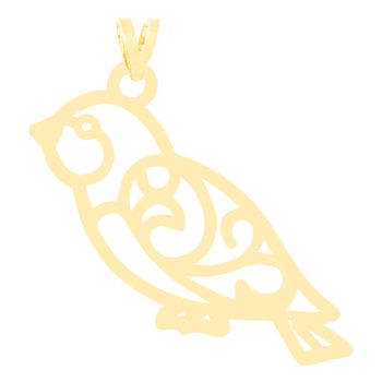 آویز گردنبند طلا 18 عیار زنانه کرابو طرح پرنده مدل Kr3072