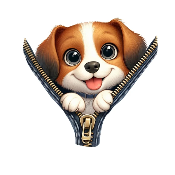  استیکر پارچه و لباس پاد آفرین طرح سگ بامزه کد 2318