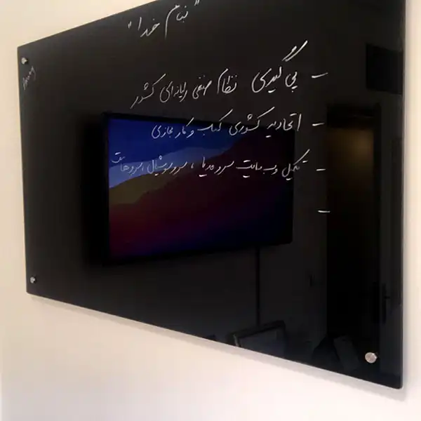 تخته وایت برد شیشه‌ ای عکسنگ مدل CG18091 سایز 180x91 سانتی متر