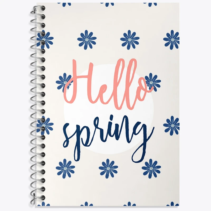 دفتر زبان 50 برگ خندالو مدل سه خط طرح مینیمال بهار کد N97