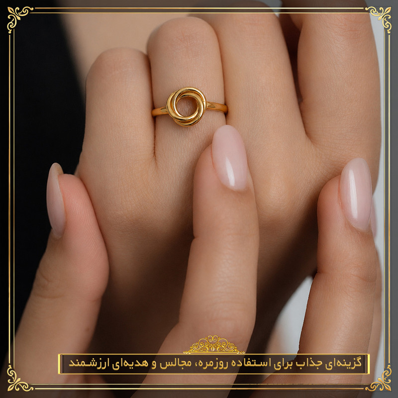انگشتر طلا 18 عیار زنانه طلای معتمدی مدل گل رز - 4